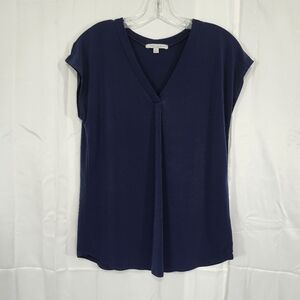 Green Envelope Size Medium Deep Blue V-Neck Blouse